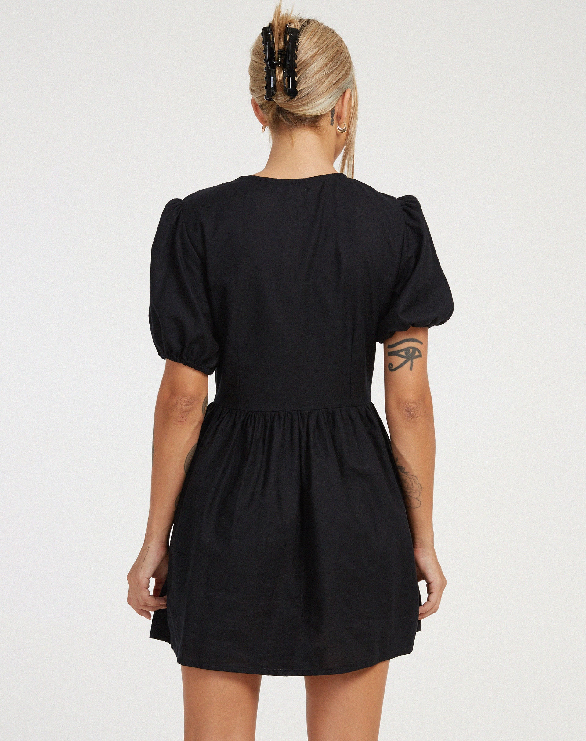 Shirley Mini Dress in Black - Awmao