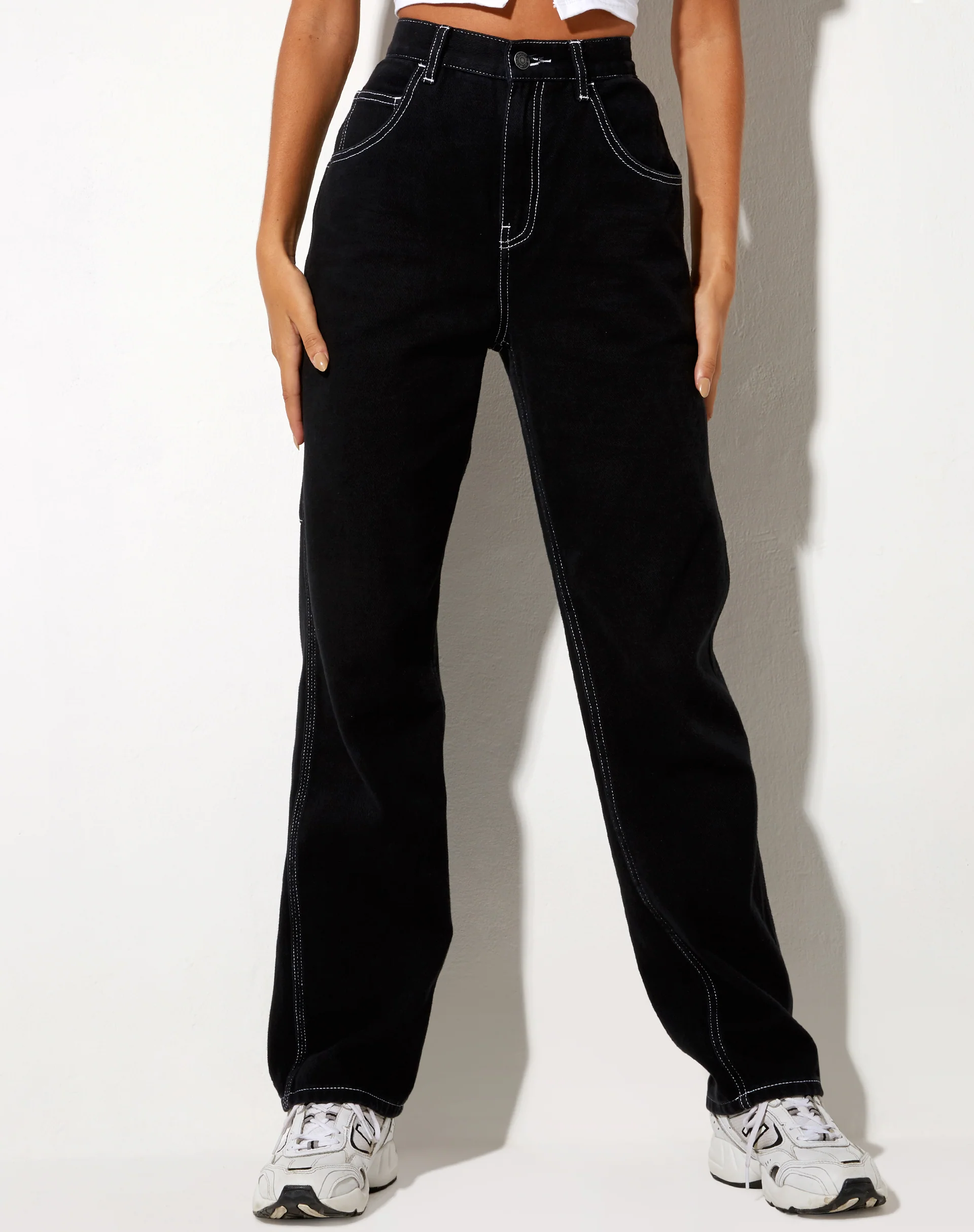Carpenter Cargo Jeans in Black - Awmao