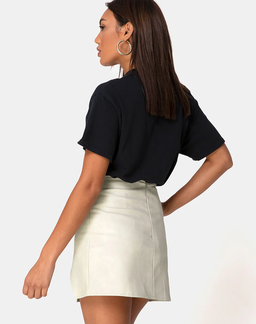 Wren Mini Skirt in Pu Matte Grey - Awmao
