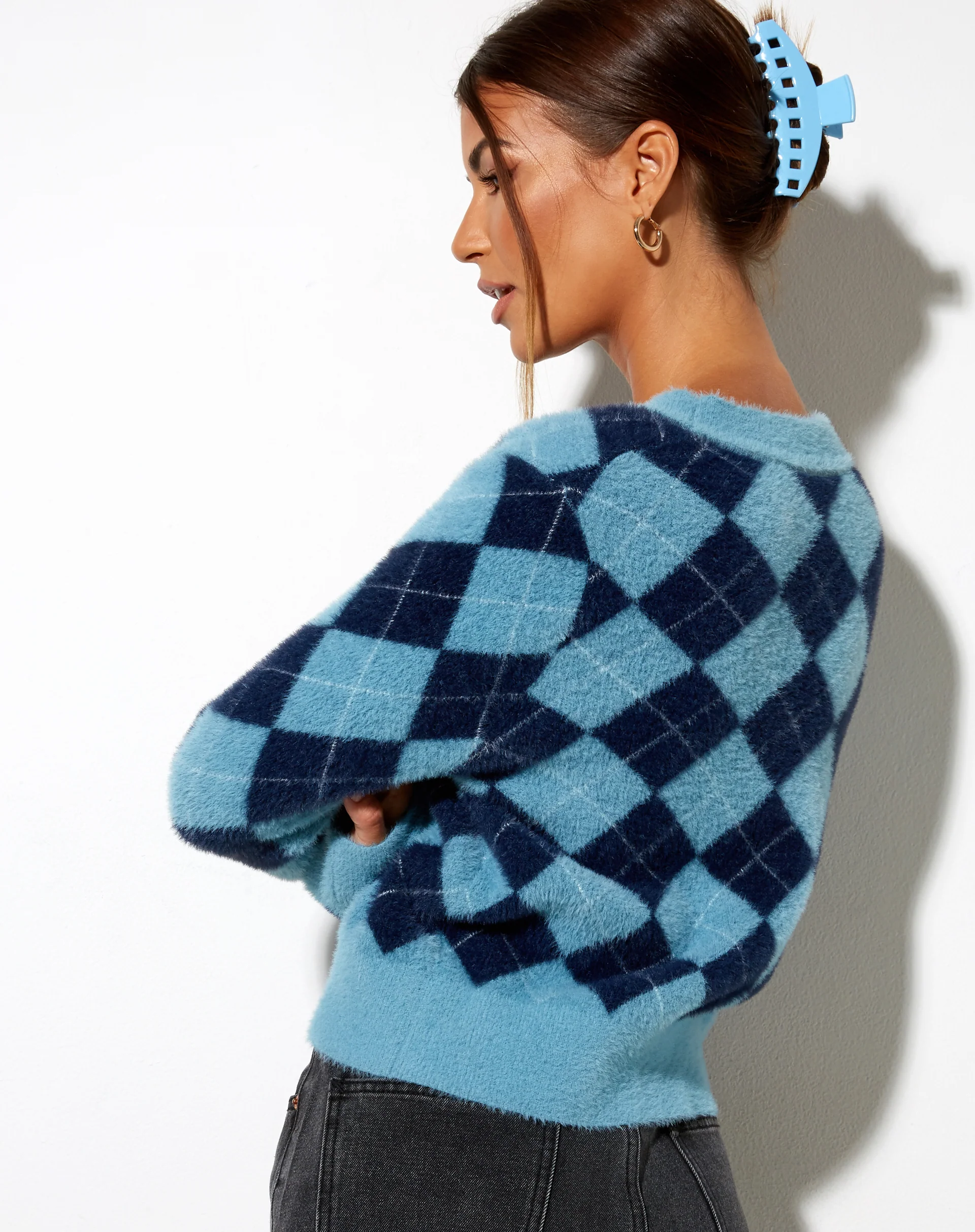 Saidi Cardi in Diamond Blue and Navy - Awmao