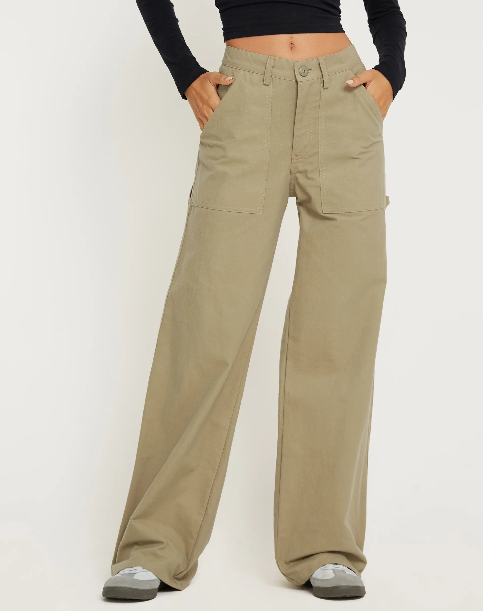 Kusnaedi Wide Leg Trouser in Stone - Awmao