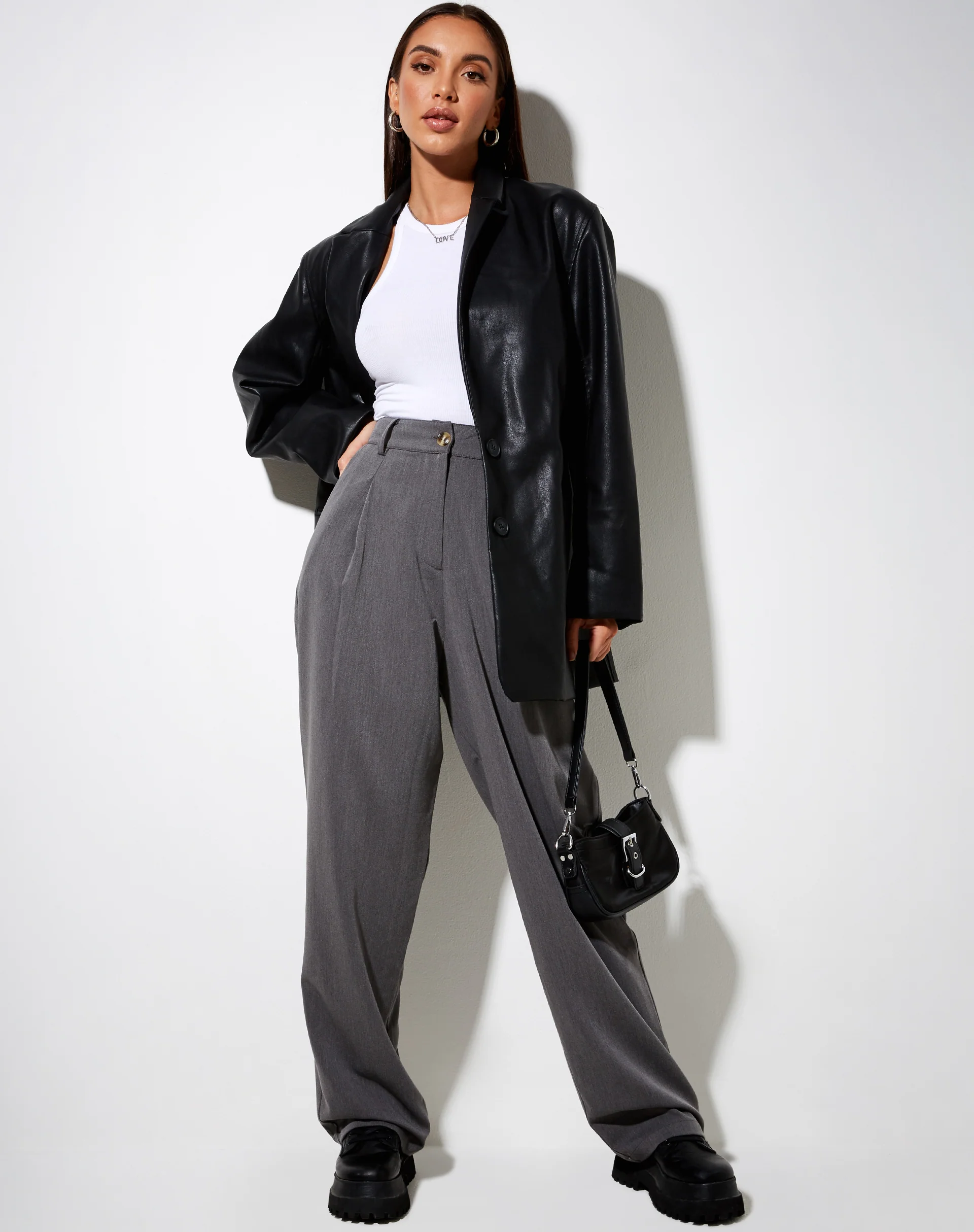Sakila Trouser in Tailoring Charcoal - Awmao