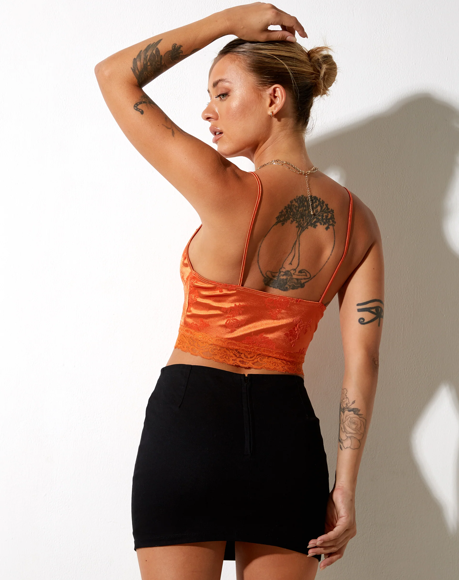 Dyrana Crop Top in Rose Flock Tangerine - Awmao
