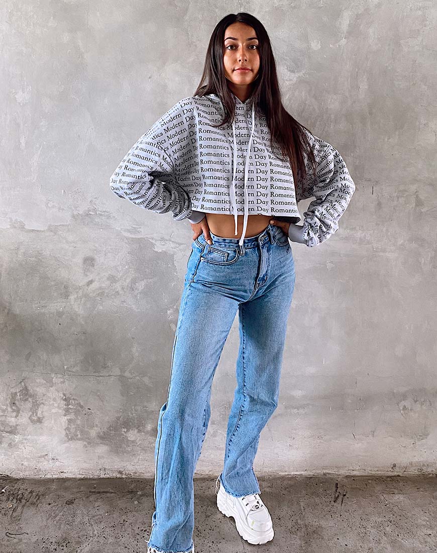 Roky Hoody in Modern Day Romantics Grey - Awmao