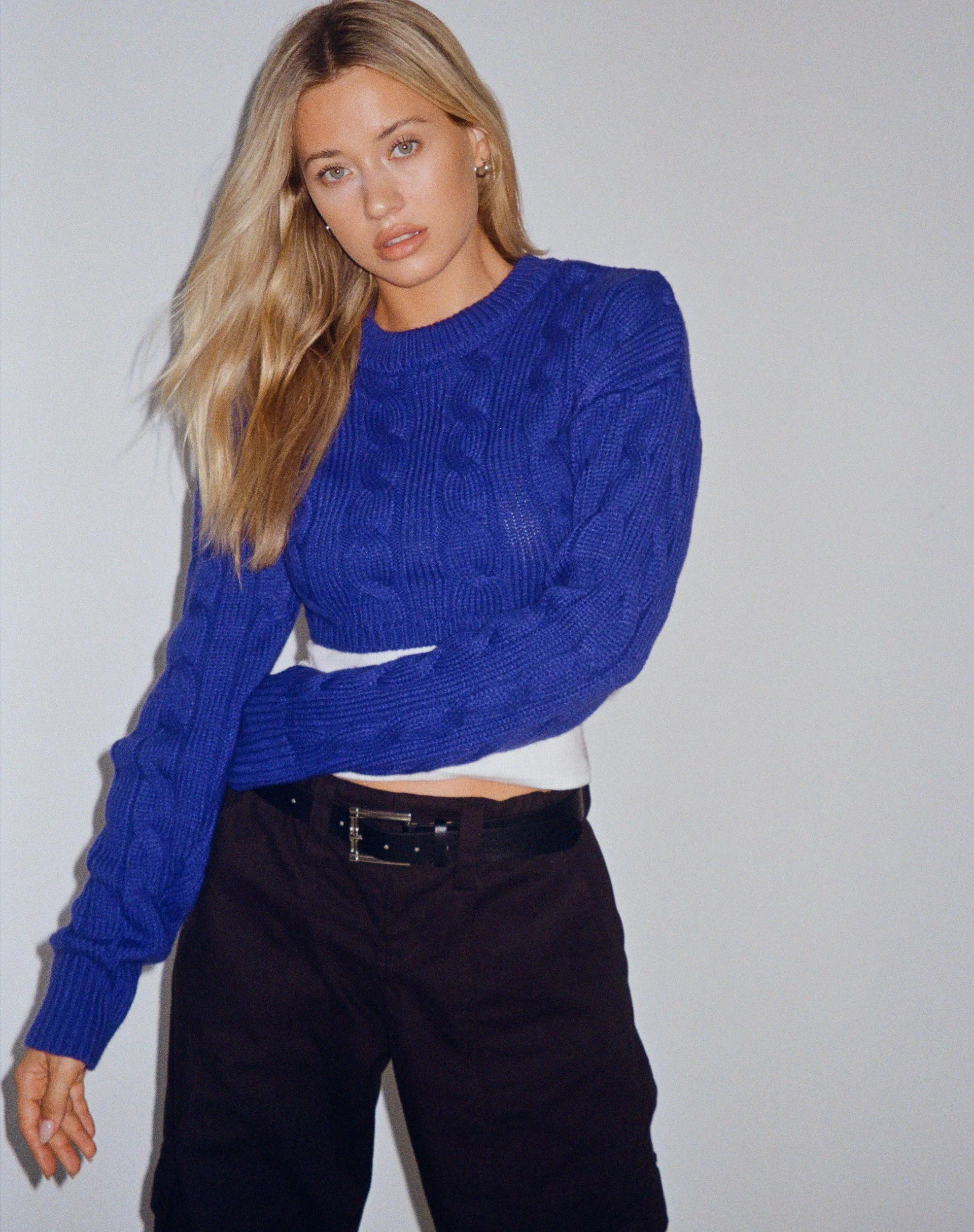 Yolanda Knit Jumper in Cobalt - Awmao