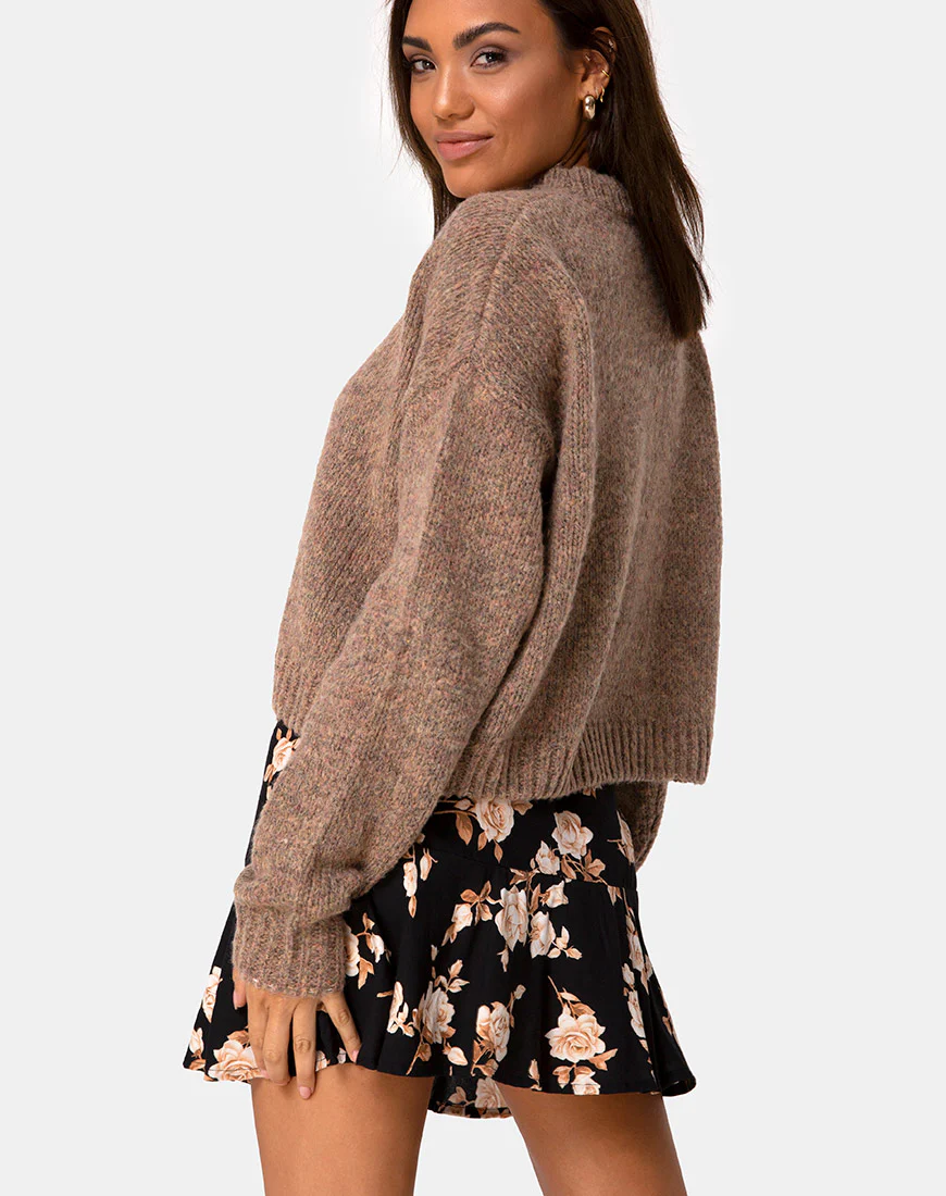 Gaelle Mini Skirt in Peach Rose - Awmao