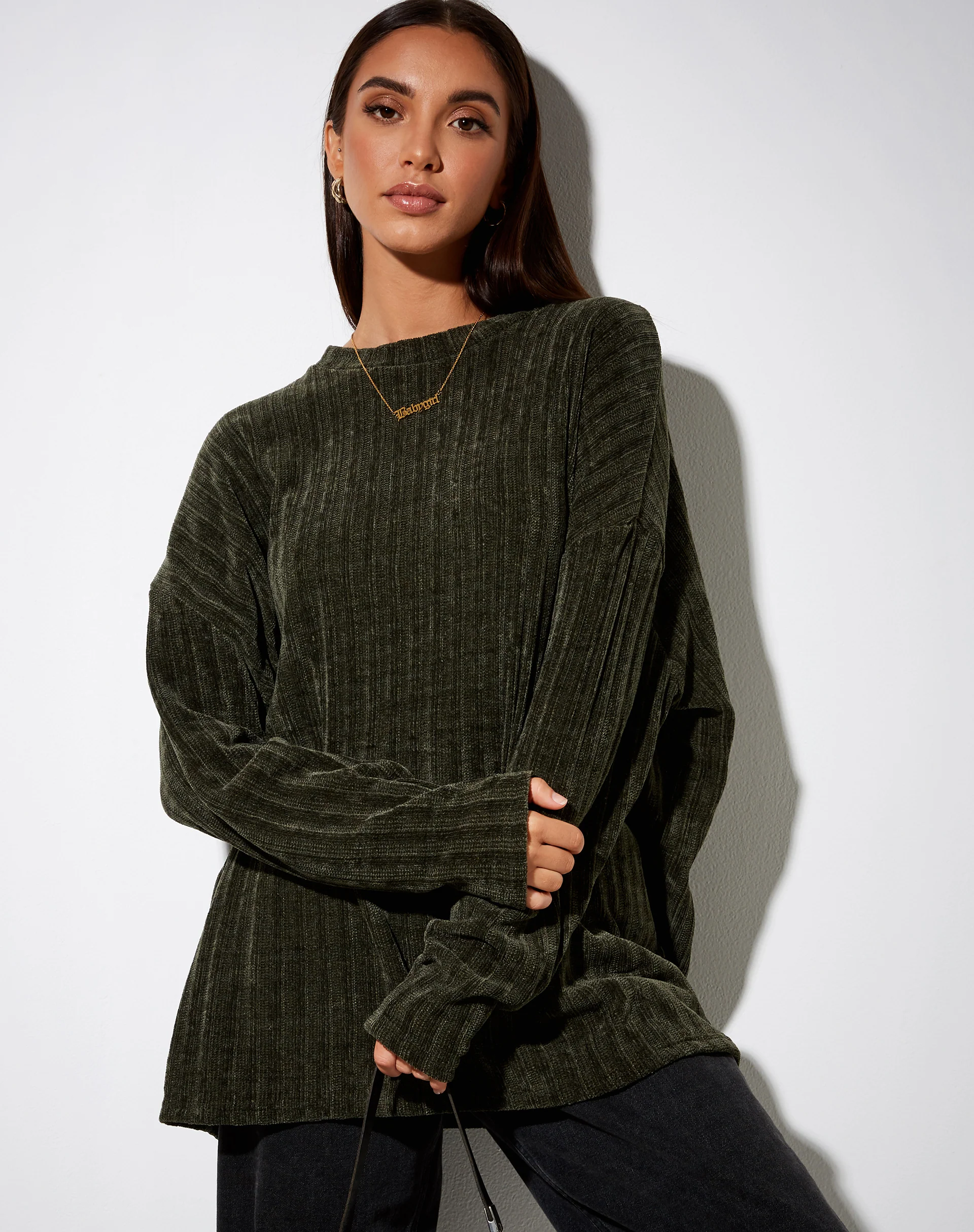 Dad Jumper in Chenille Khaki - Awmao