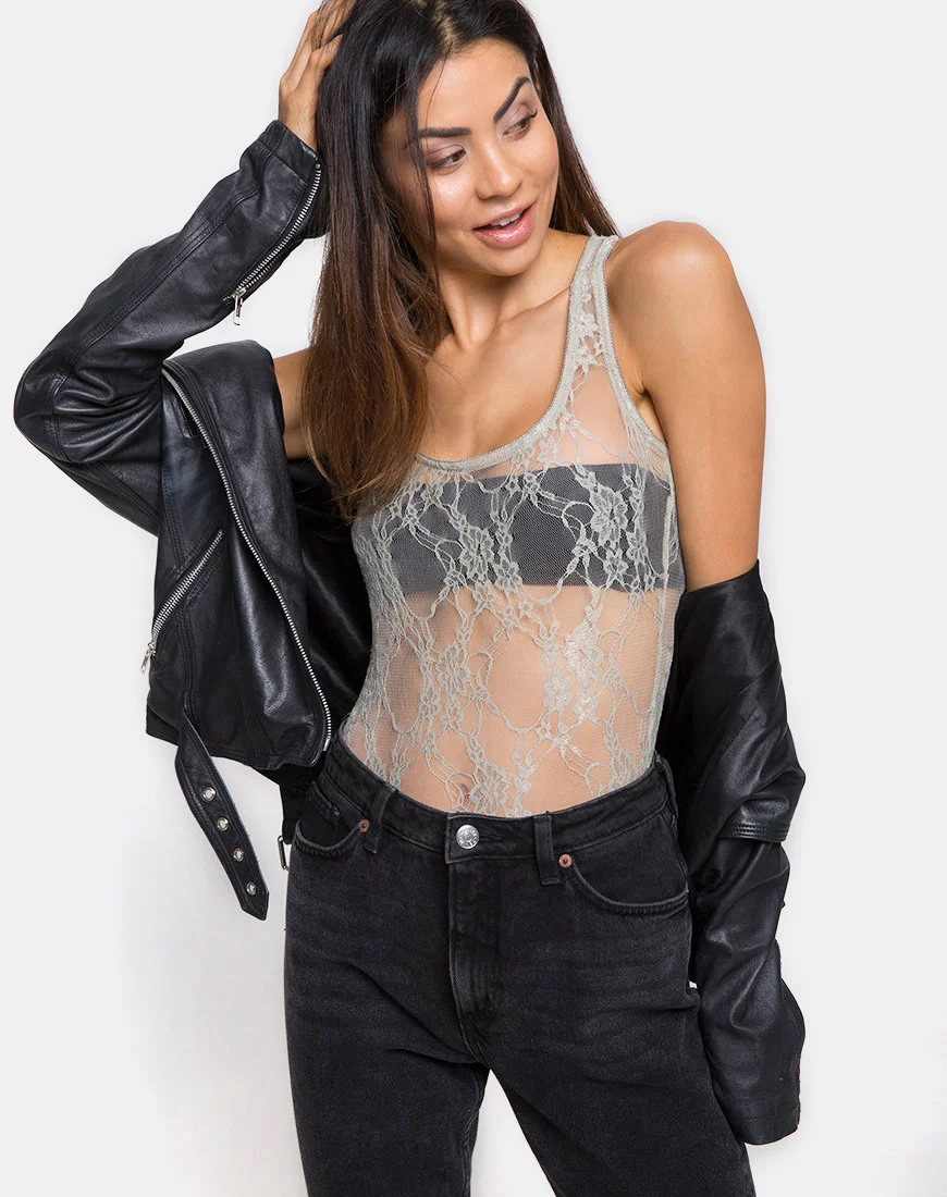 Picot Bodice in Daisy Lace Pistachio - Awmao