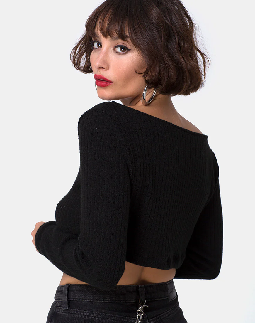 Vile Top in Rib Black - Awmao