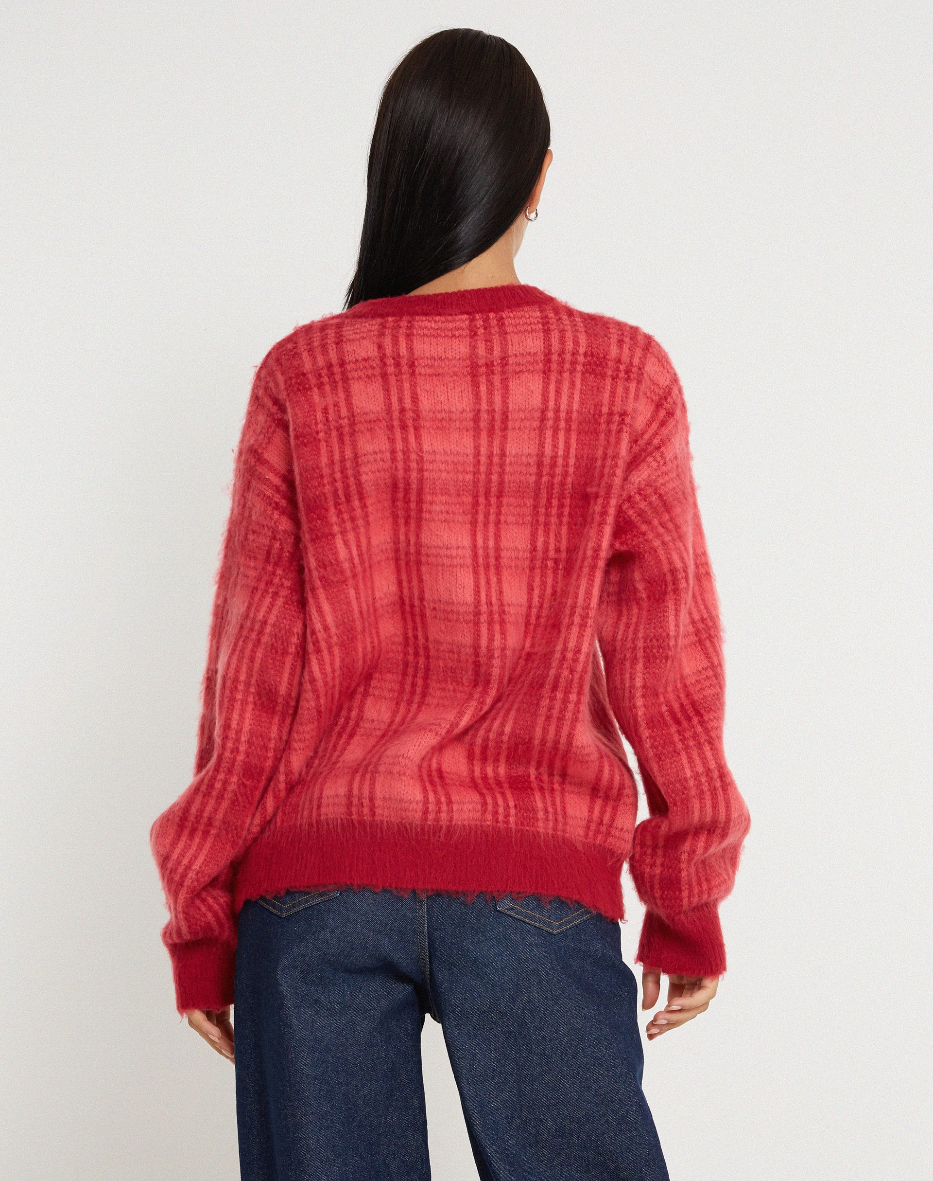 Mihail Knitted Jumper in Red and Pink - Awmao