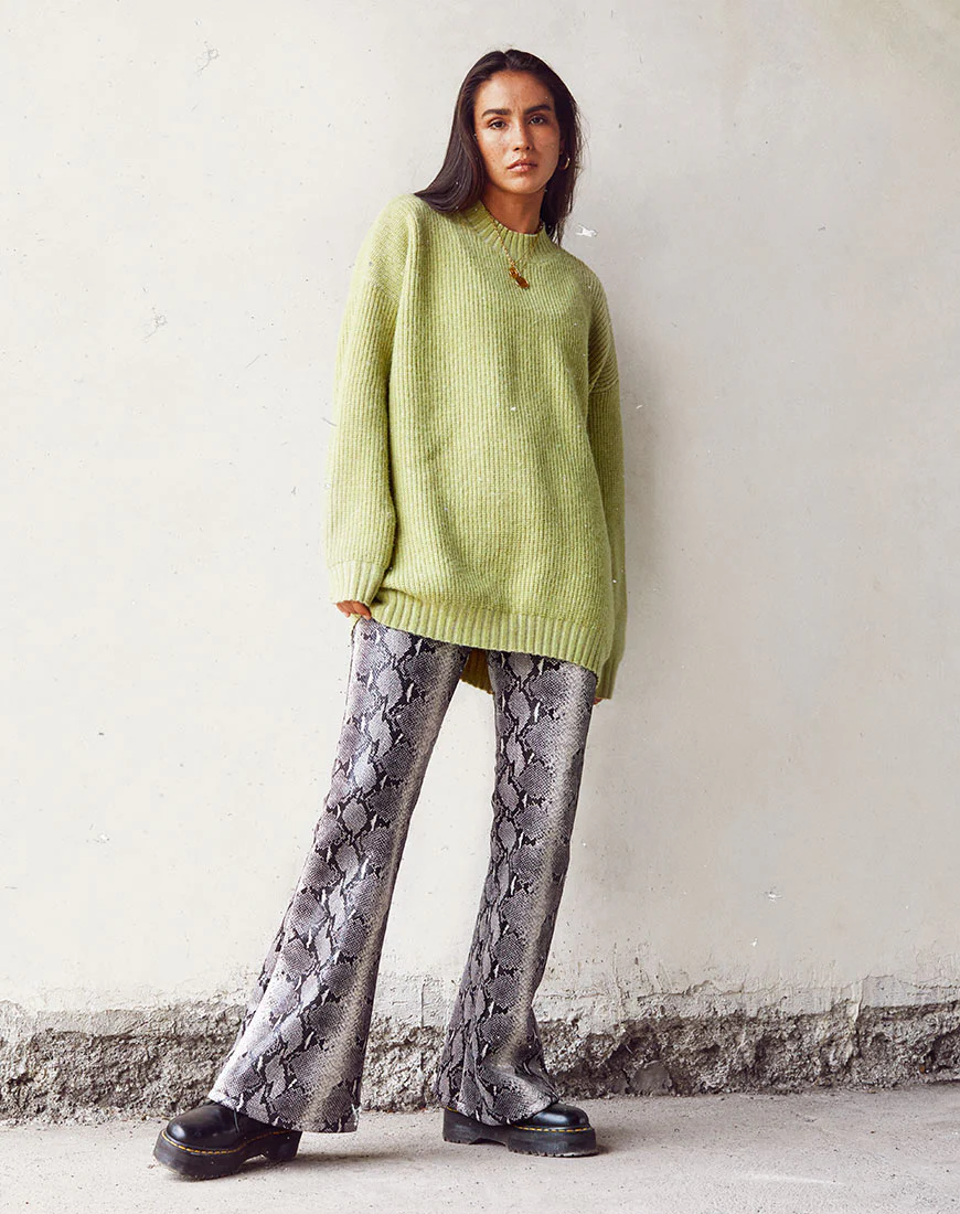 Jeden Trouser in PU Beige Snake - Awmao