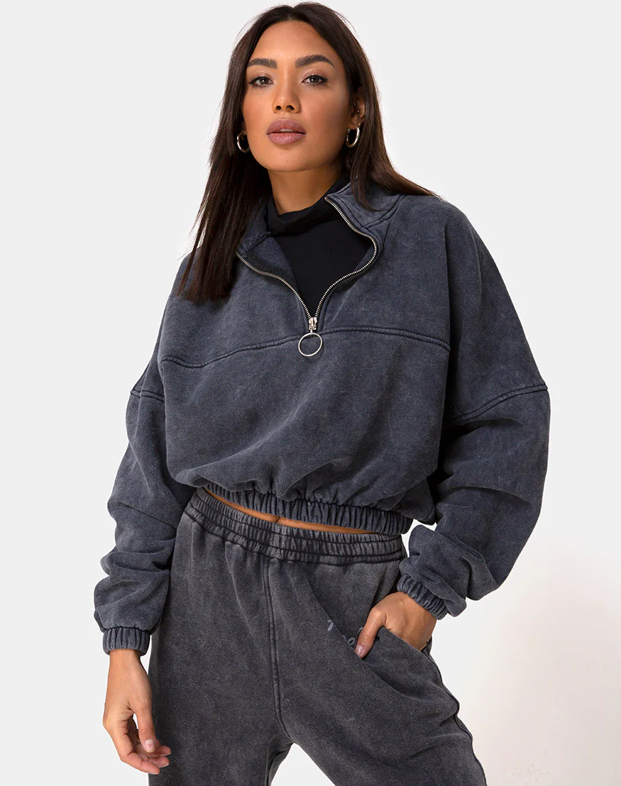 Nance Top in Black Wash - Awmao