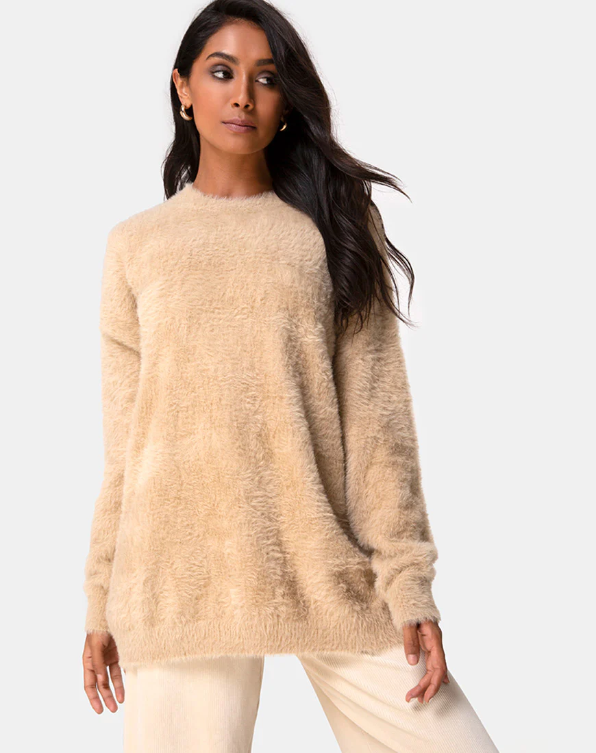Edgen Jumper in Knit Sand - Awmao