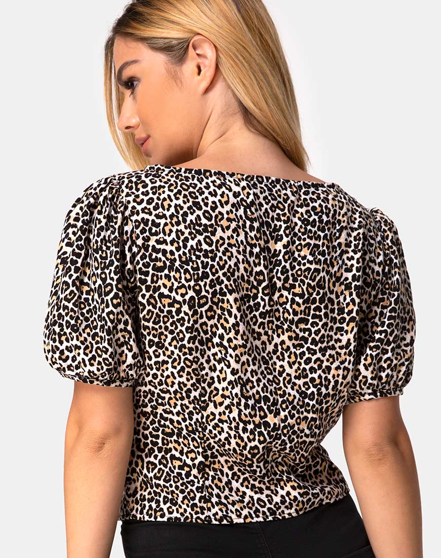 Moria Top in Rar Leopard Brown - Awmao