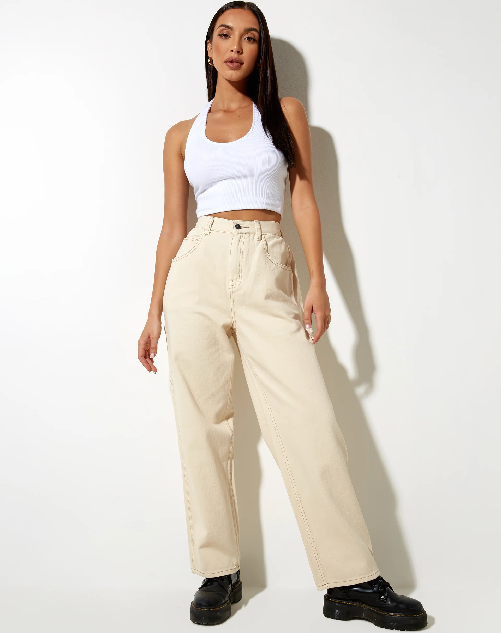Carpenter Jeans in Ecru - Awmao