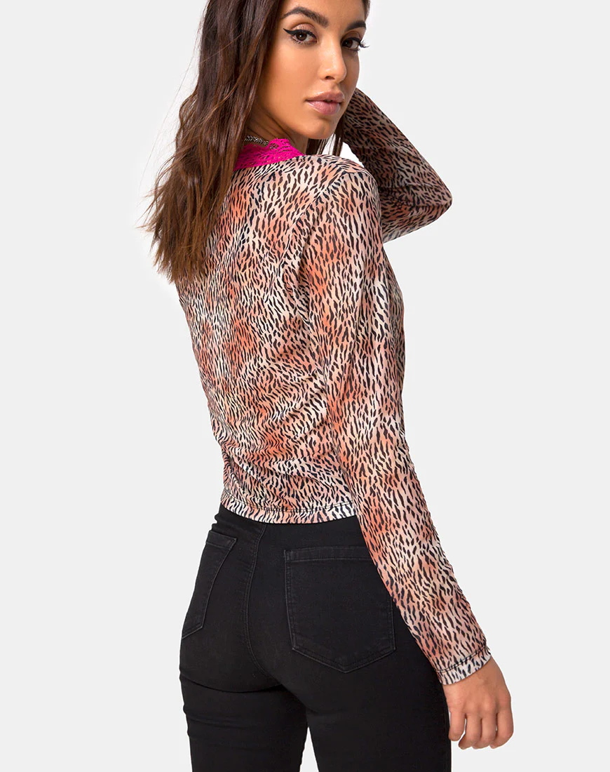 Moqui Top Mini Tiger Mesh with Violet Lace - Awmao