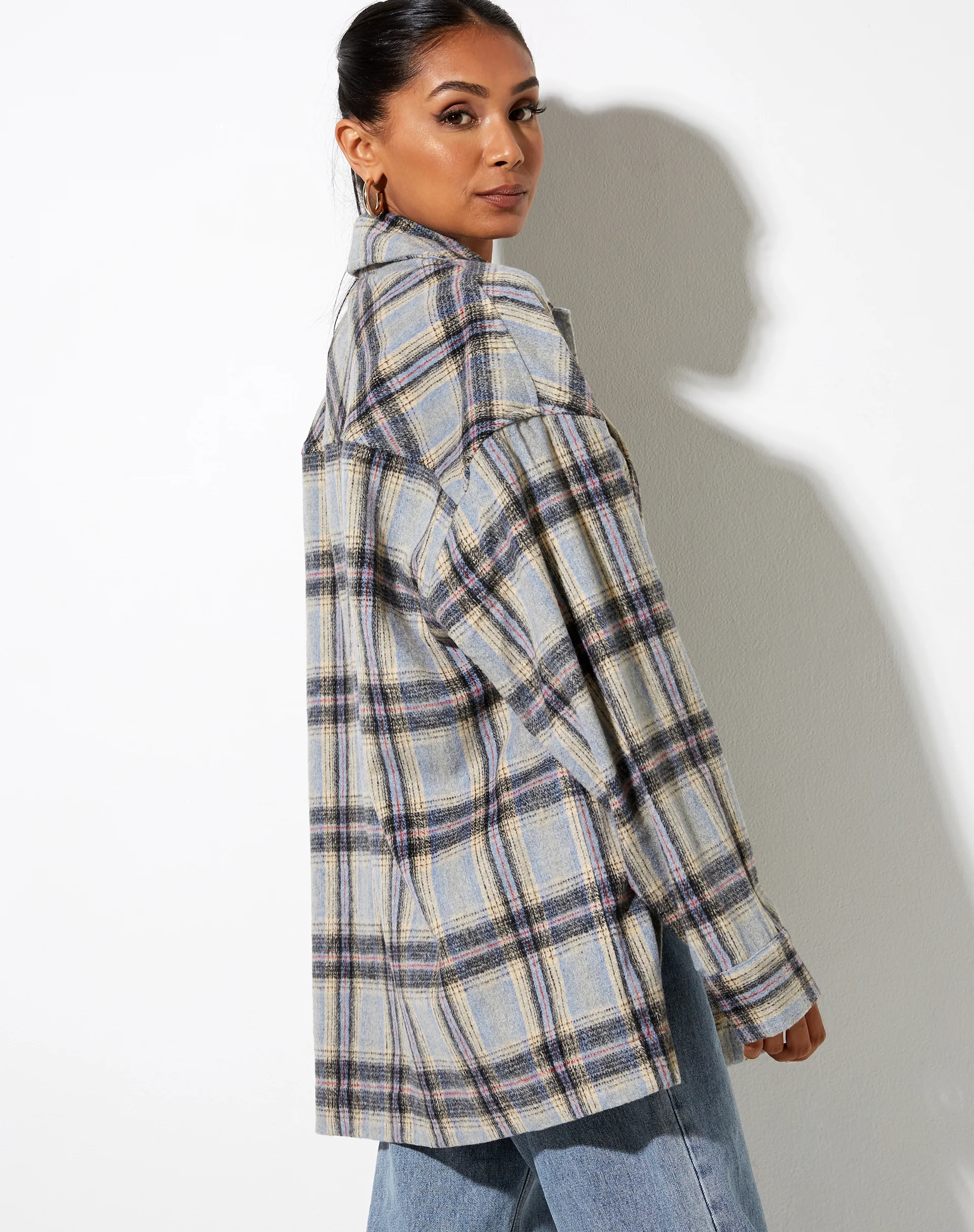 Marcel Shirt in Check Light Blue White Black - Awmao
