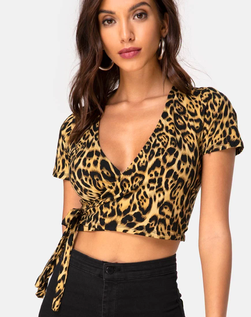 Bilen Crop Top in Leopard - Awmao