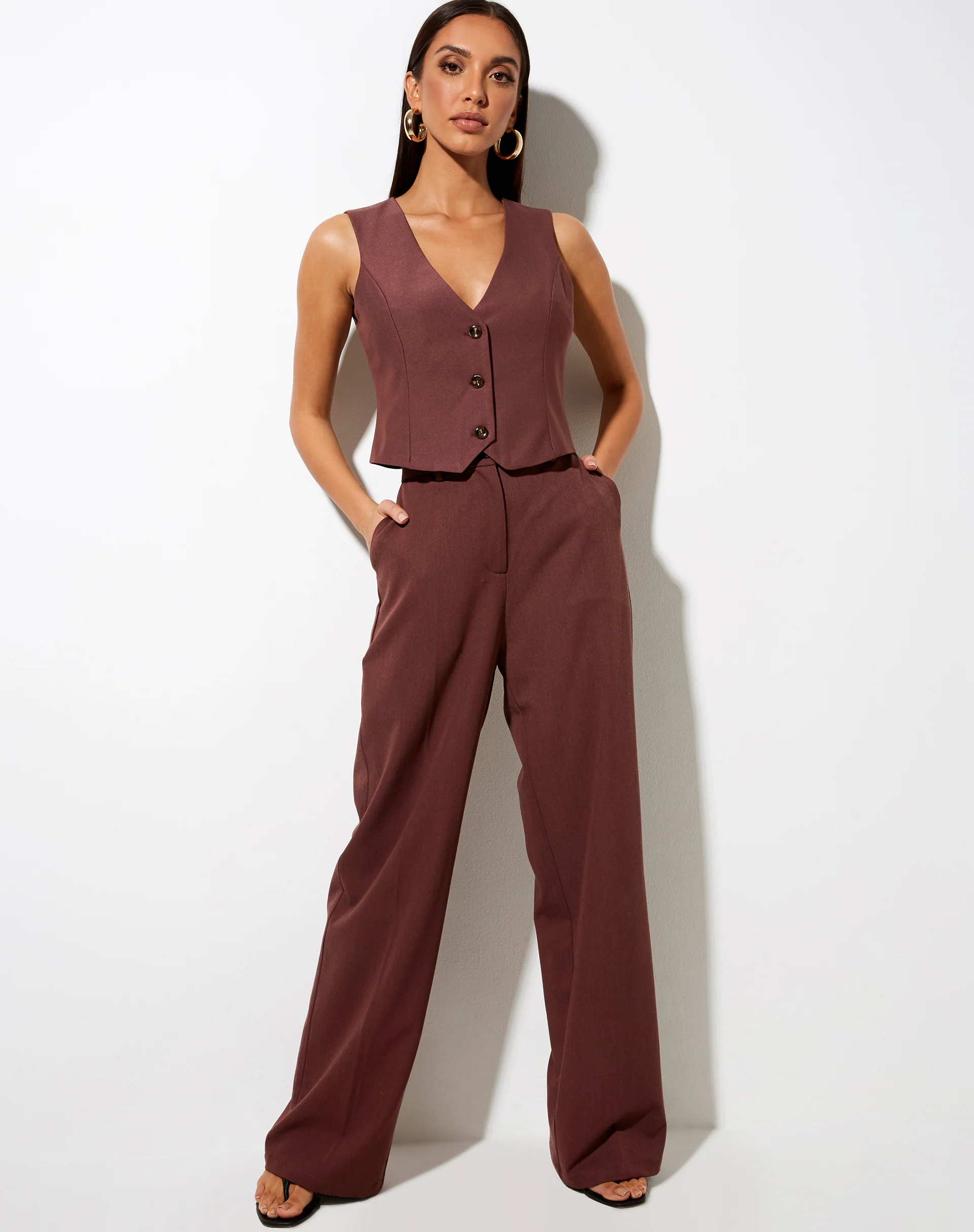 Safar Vest in Cocoa - Awmao