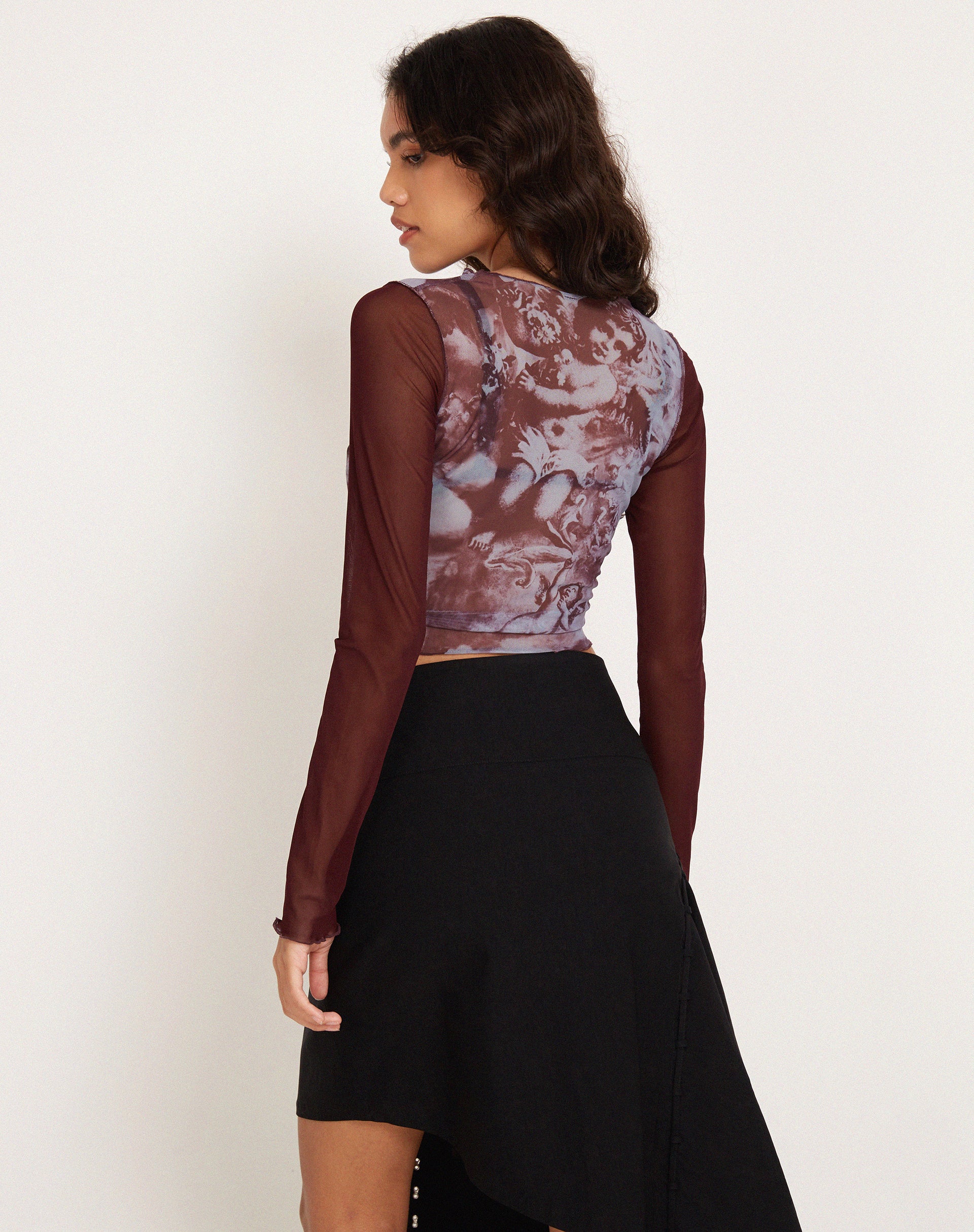 Bonca Long Sleeve Top in Renaissance Cherub Burgundy - Awmao