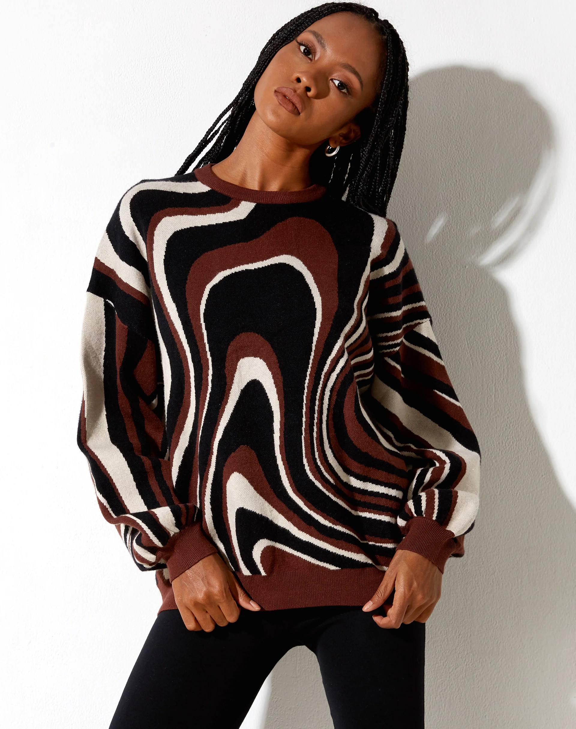 Mably Jumper in Mega Ripple Brown - Awmao
