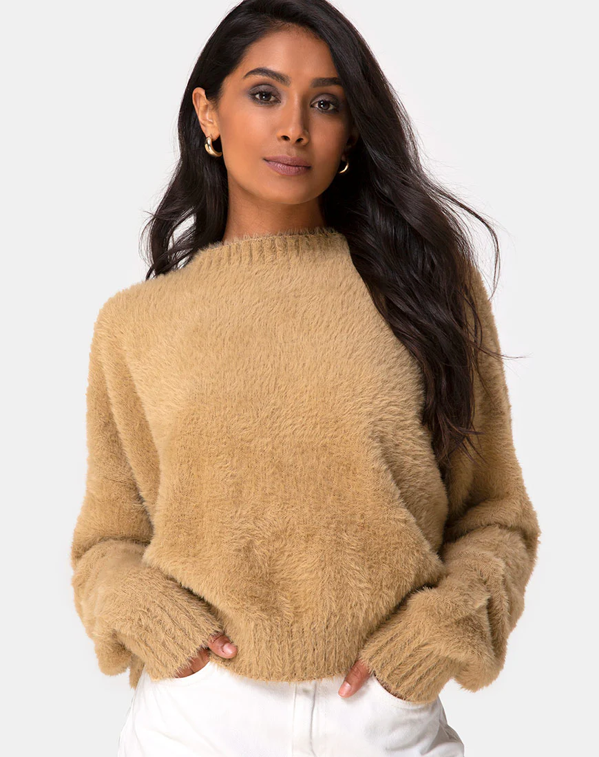 Margo Jumper in Knit Taupe - Awmao