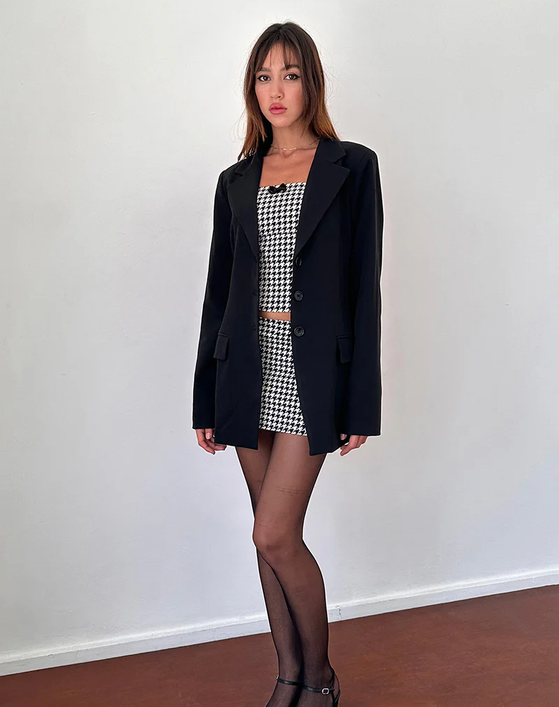 Malana Slim Fit Blazer in Tailoring Black - Awmao