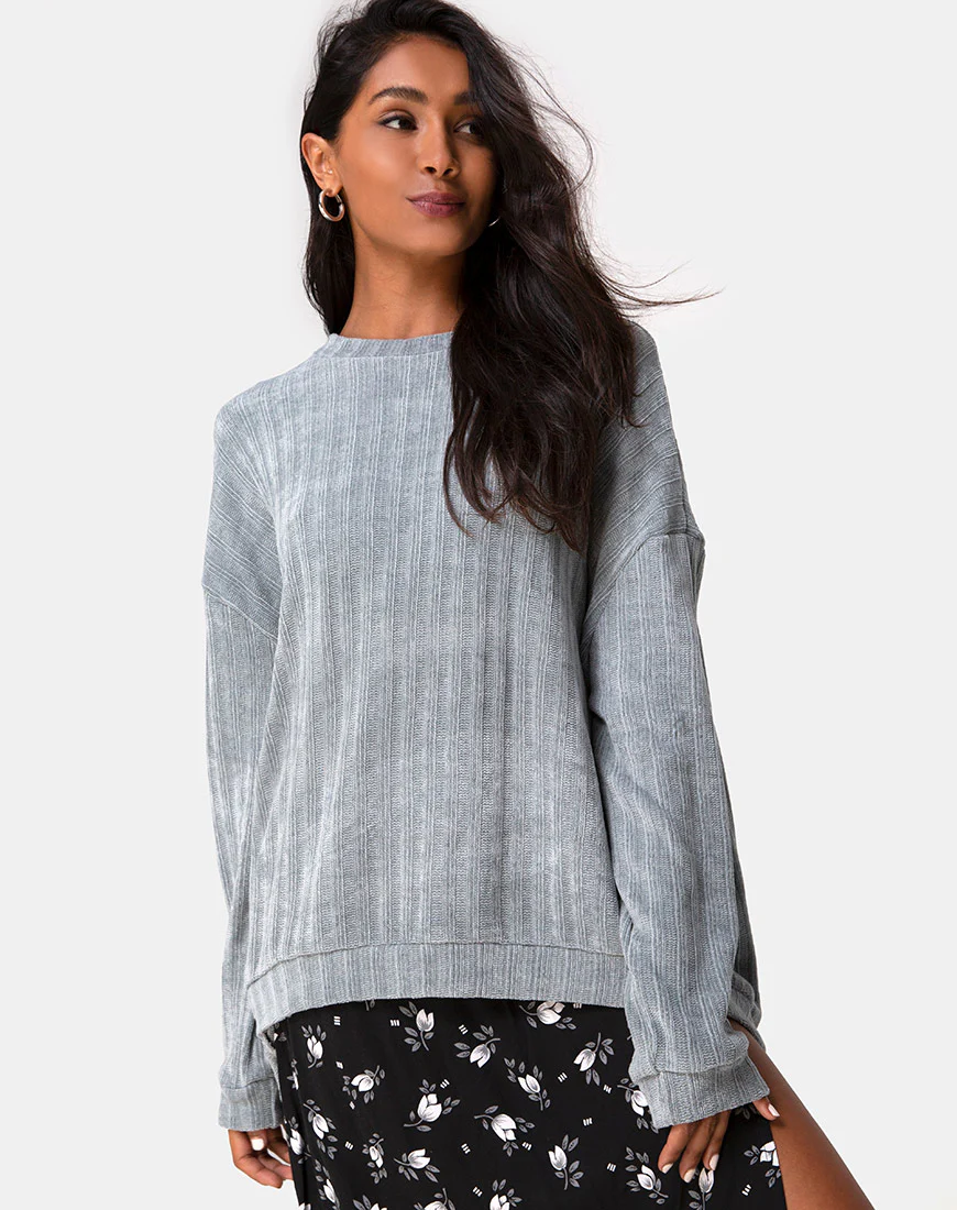 Jama Jumper in Knit Silver - Awmao