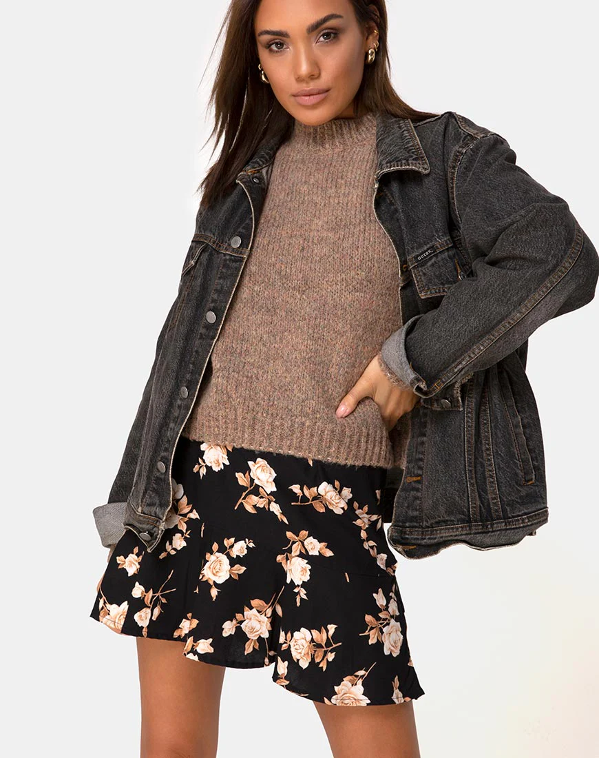 Gaelle Mini Skirt in Peach Rose - Awmao