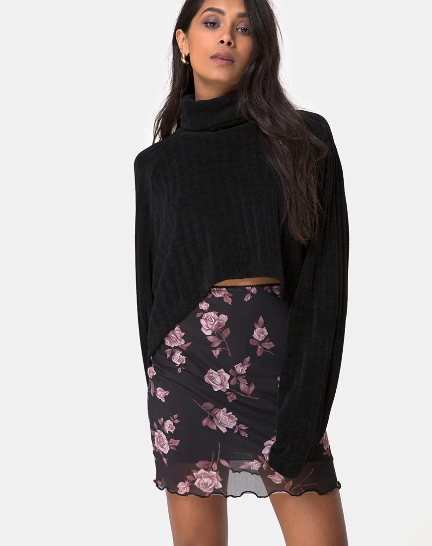 Kinnie Mini Skirt in Dusky Rose - Awmao