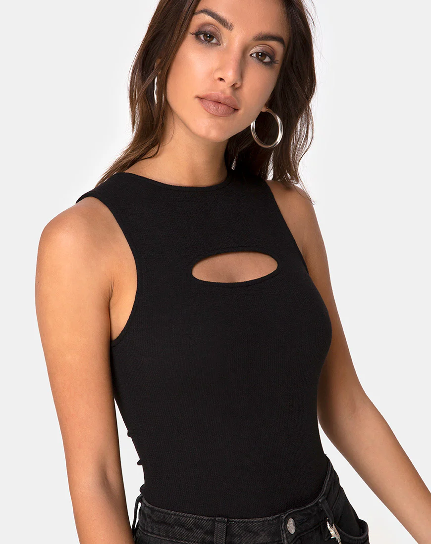 Lisari Bodice in Black Rib - Awmao