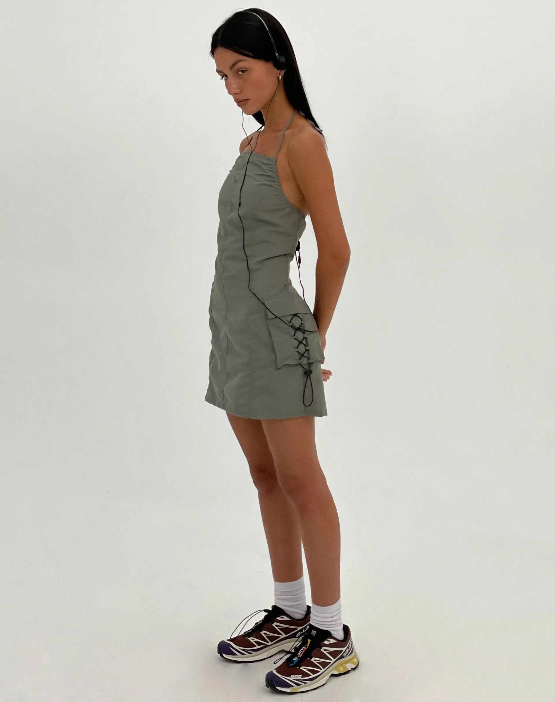 MOTEL X JACQUIE Schmidt Mini Dress in Grey - Awmao