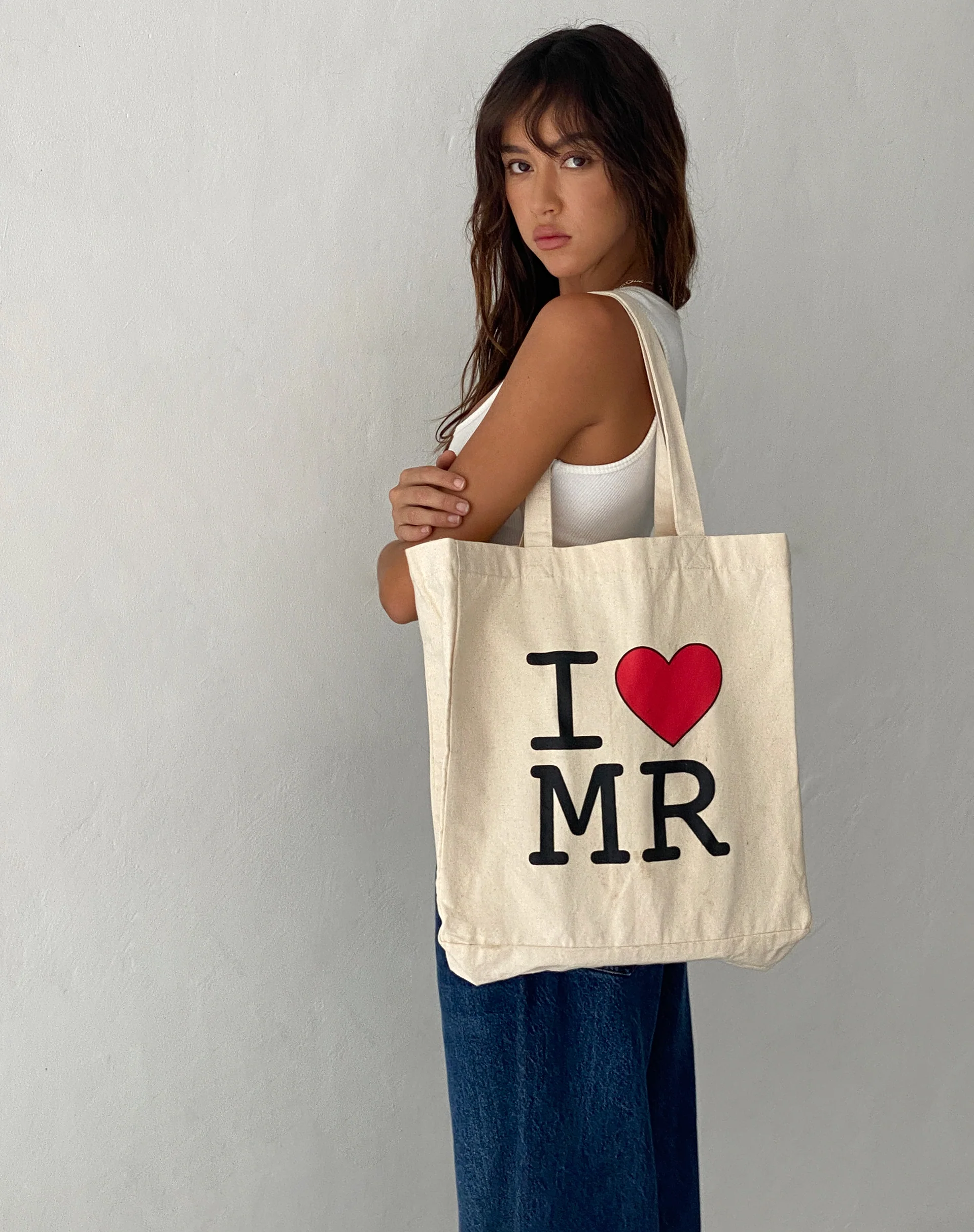 I Heart MR Tote Bag in Off White - Awmao