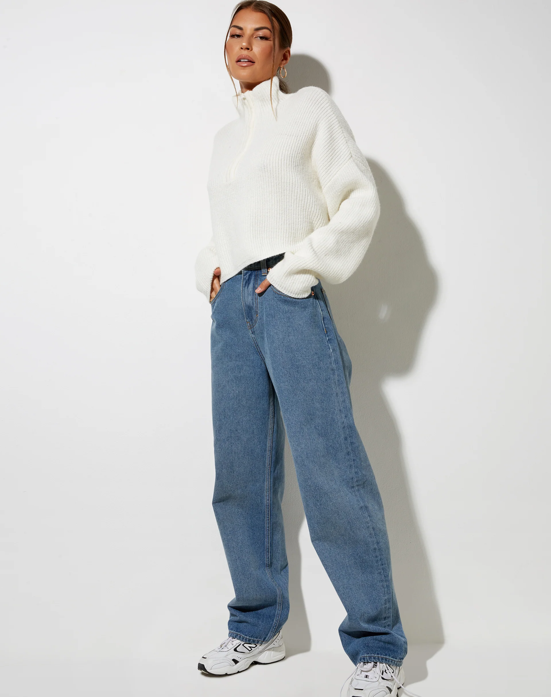 Saba Jumper in Knit Ivory - Awmao