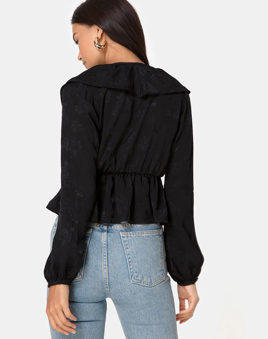 Diar Top in Satin Rose Black - Awmao