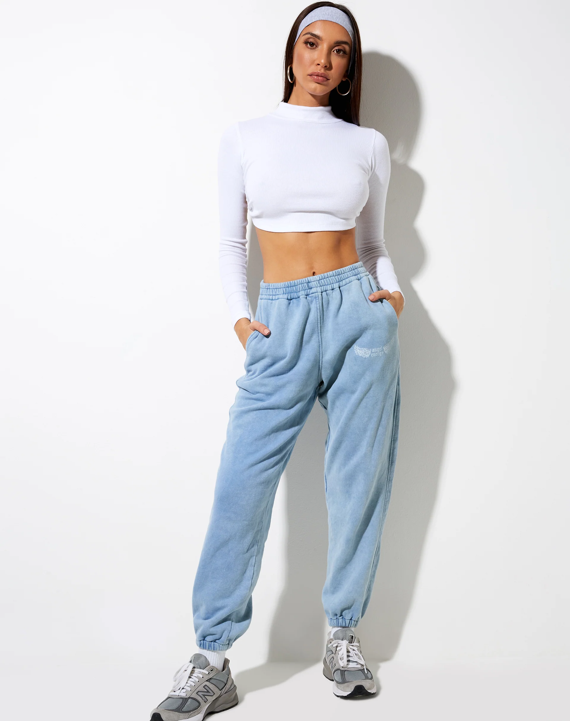 Basta Jogger in Washed Blue 'Angel Energy' Wings - Awmao