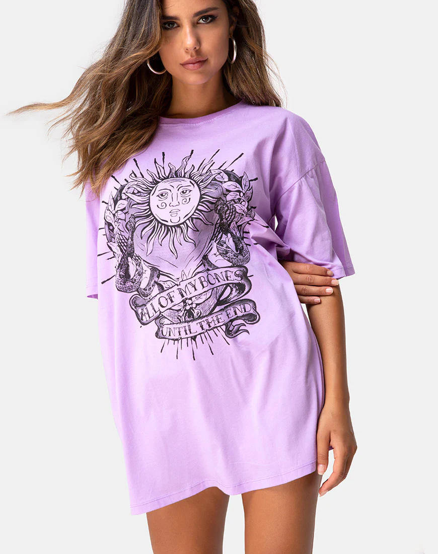 Sunny Kiss Tee in Lilac All of My Bones - Awmao