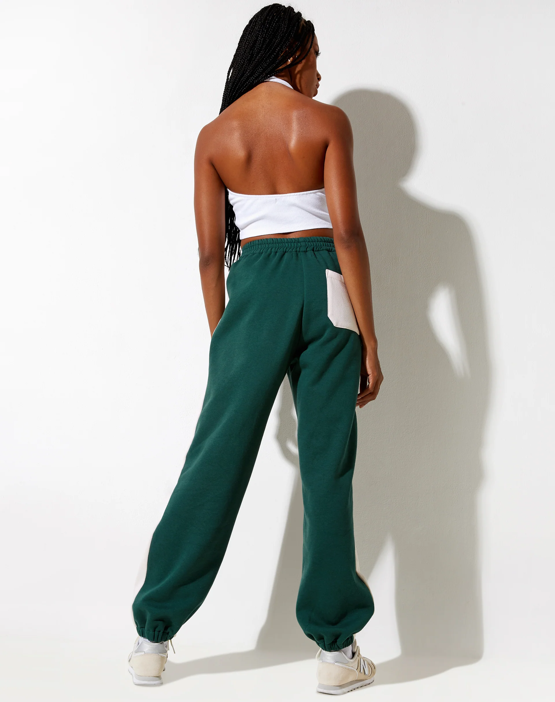 Basile Jogger in Forest Green and Winter White - Awmao
