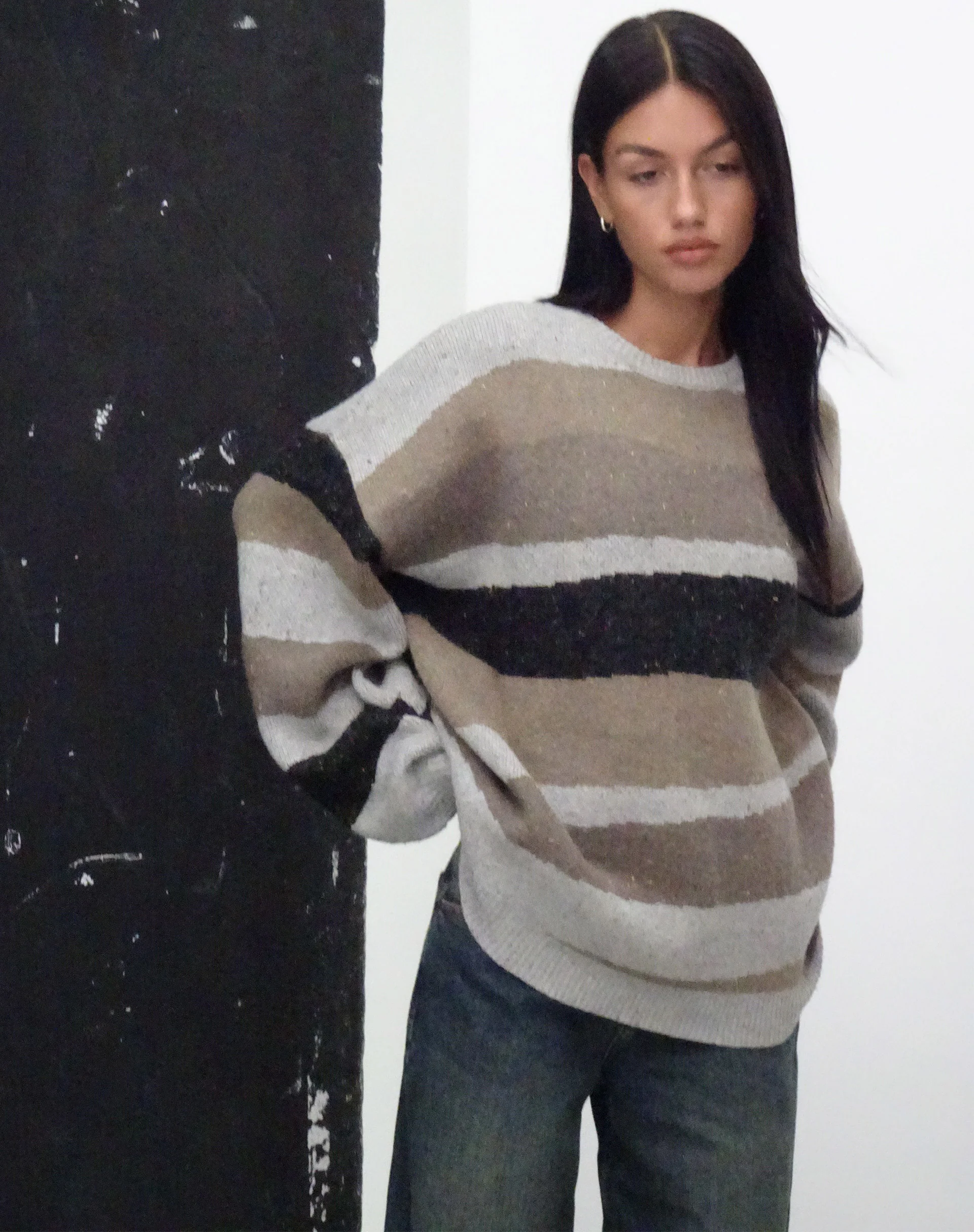 Namari Jumper in Abstract Grey and Tan - Awmao