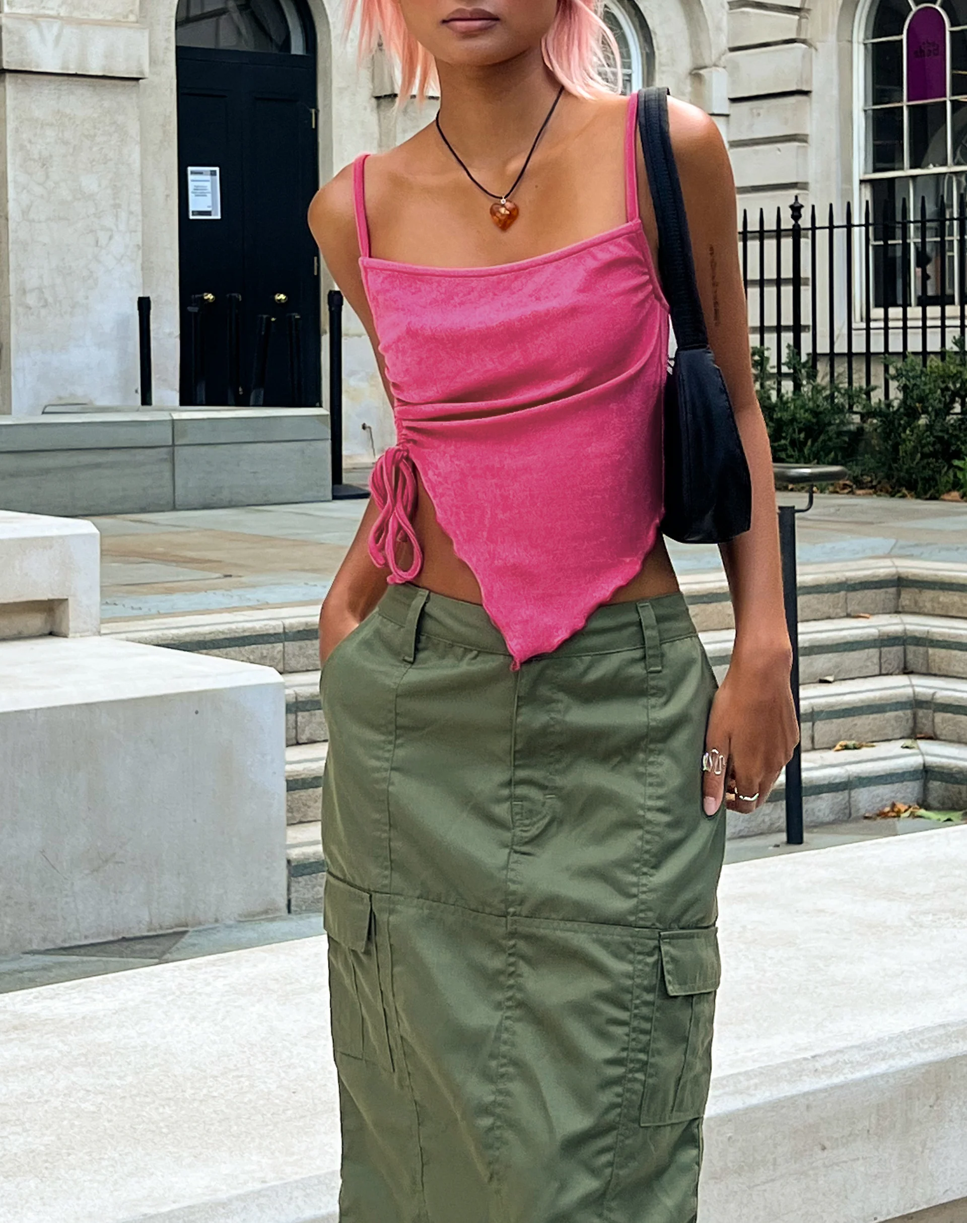 Camity Crop Top in Magenta - Awmao