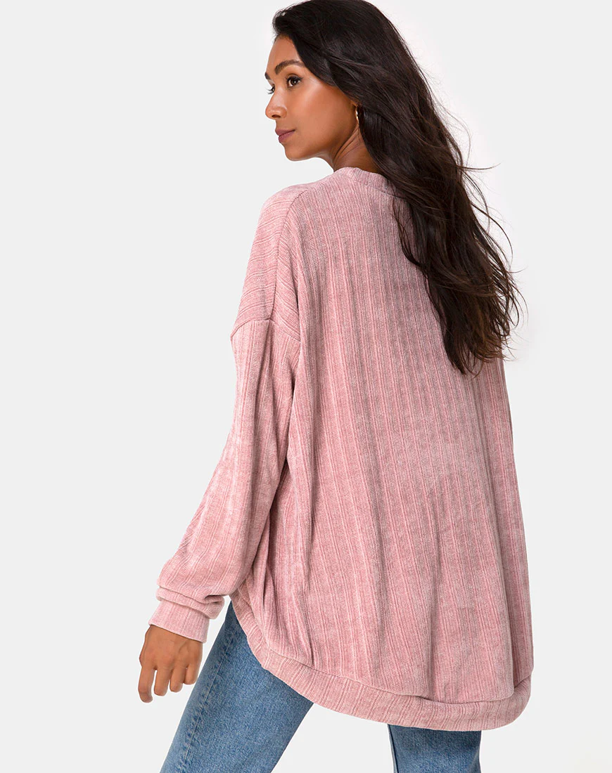 Jama Jumper in Knit Pink - Awmao