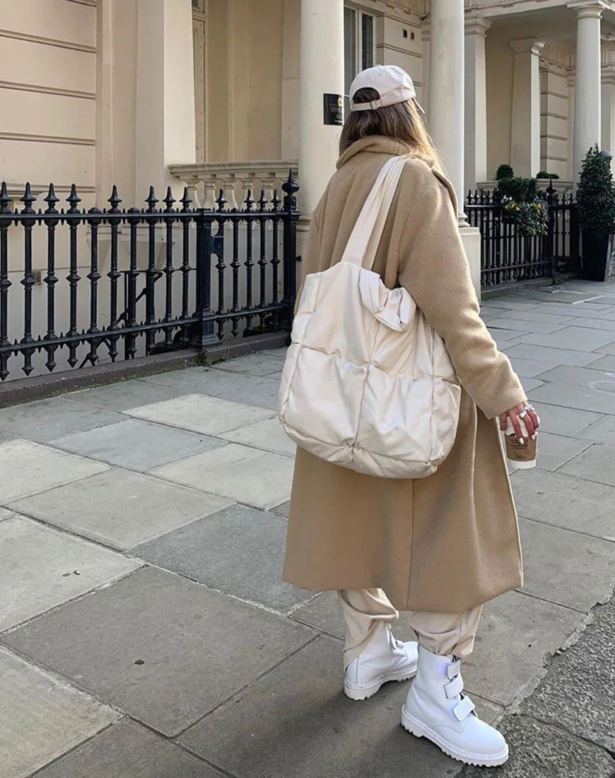 Duster Coat in Woven Tan - Awmao