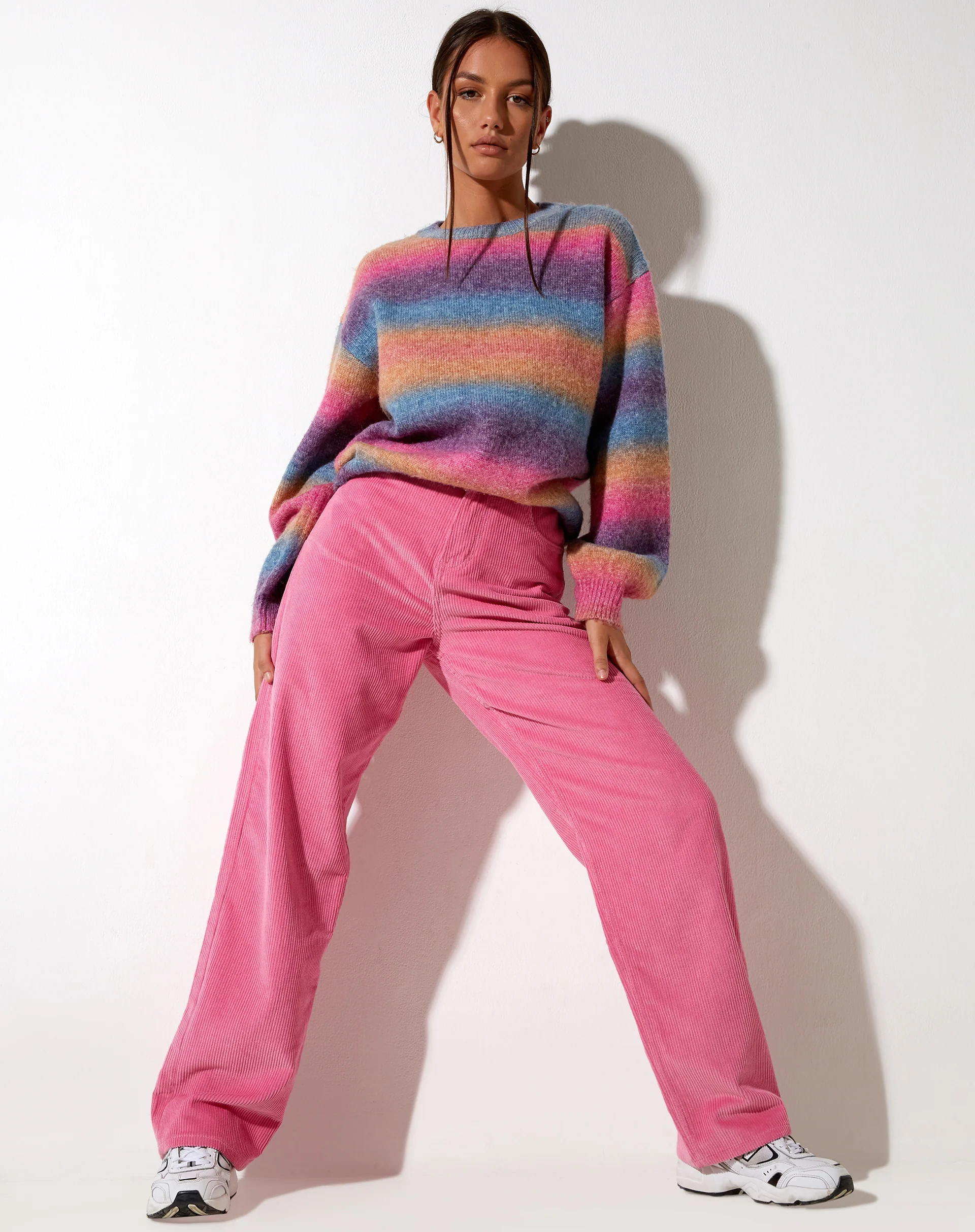 Parallel Trouser in Cord Bubblegum Pink - Awmao