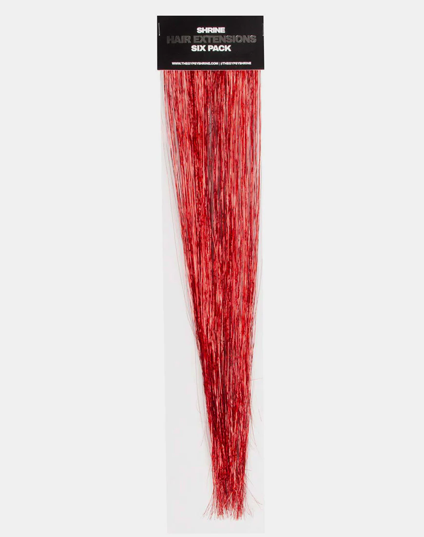 Red Tinsel Hair Extension by Shrine - Awmao
