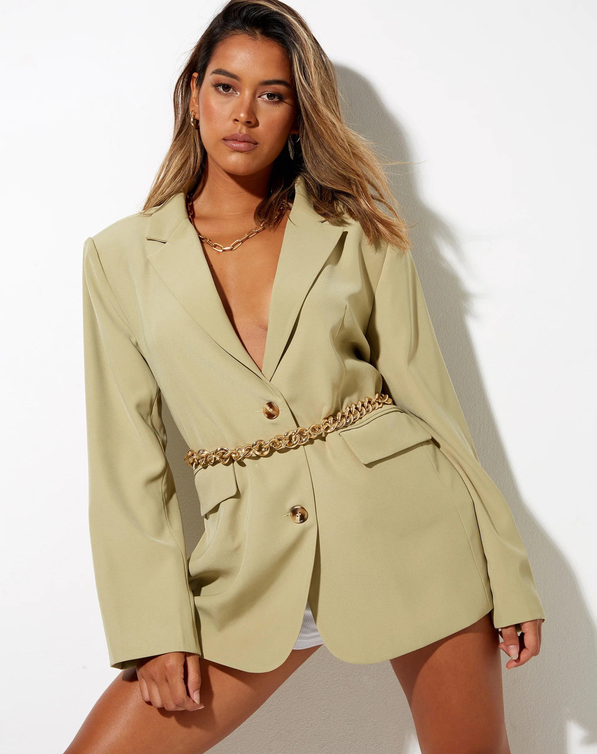 Maiwa Blazer in Green - Awmao