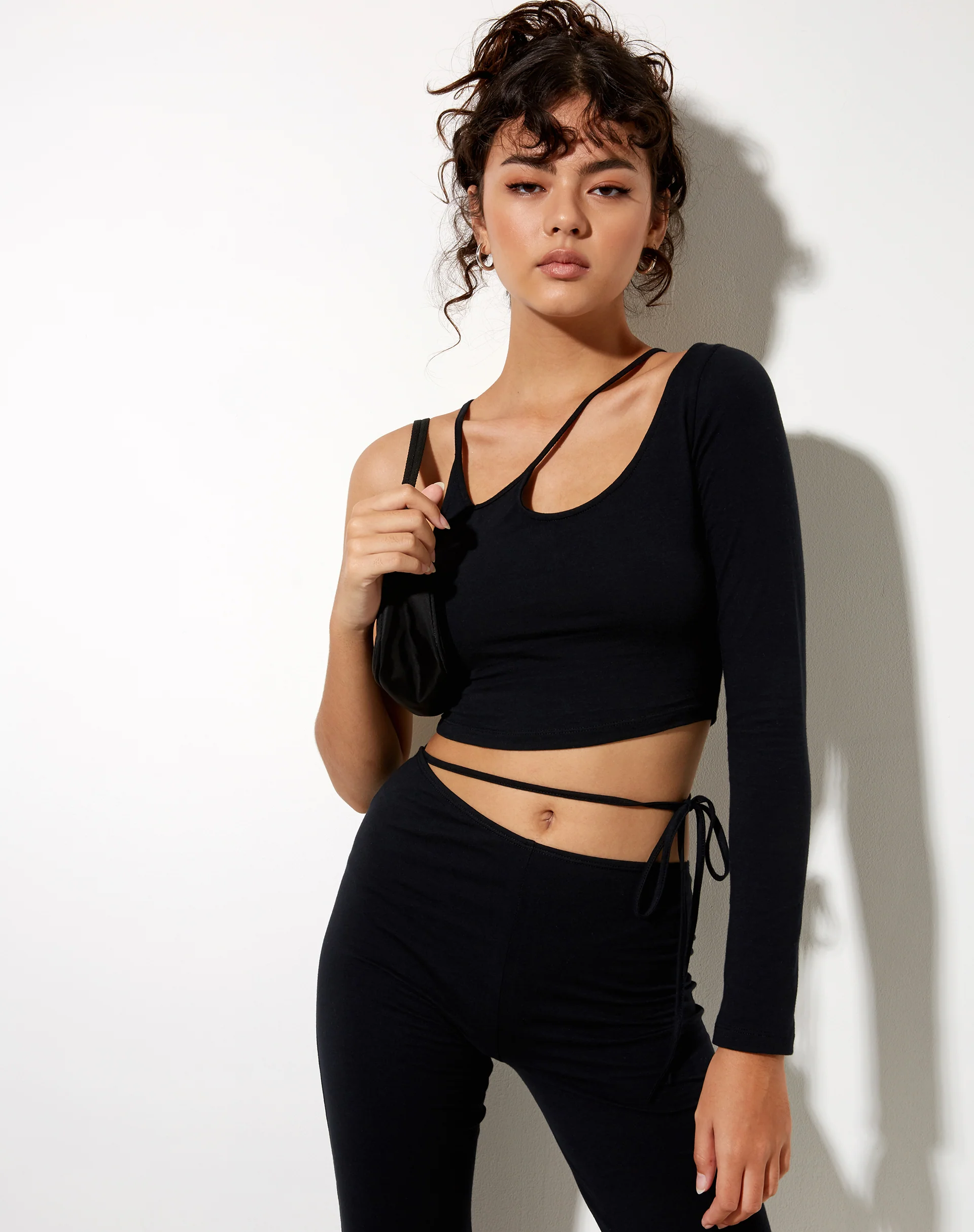 Biase Crop Top in Black - Awmao