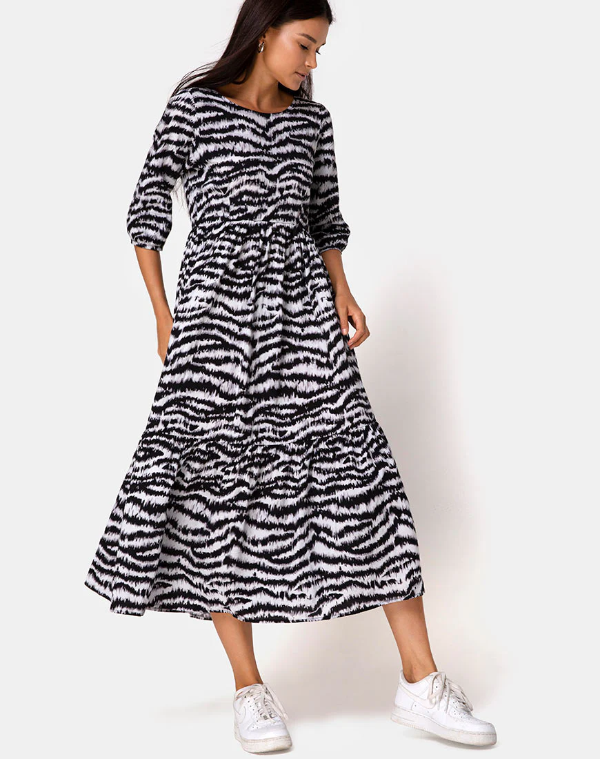 Ellery Dress Animal Drip Grey - Awmao
