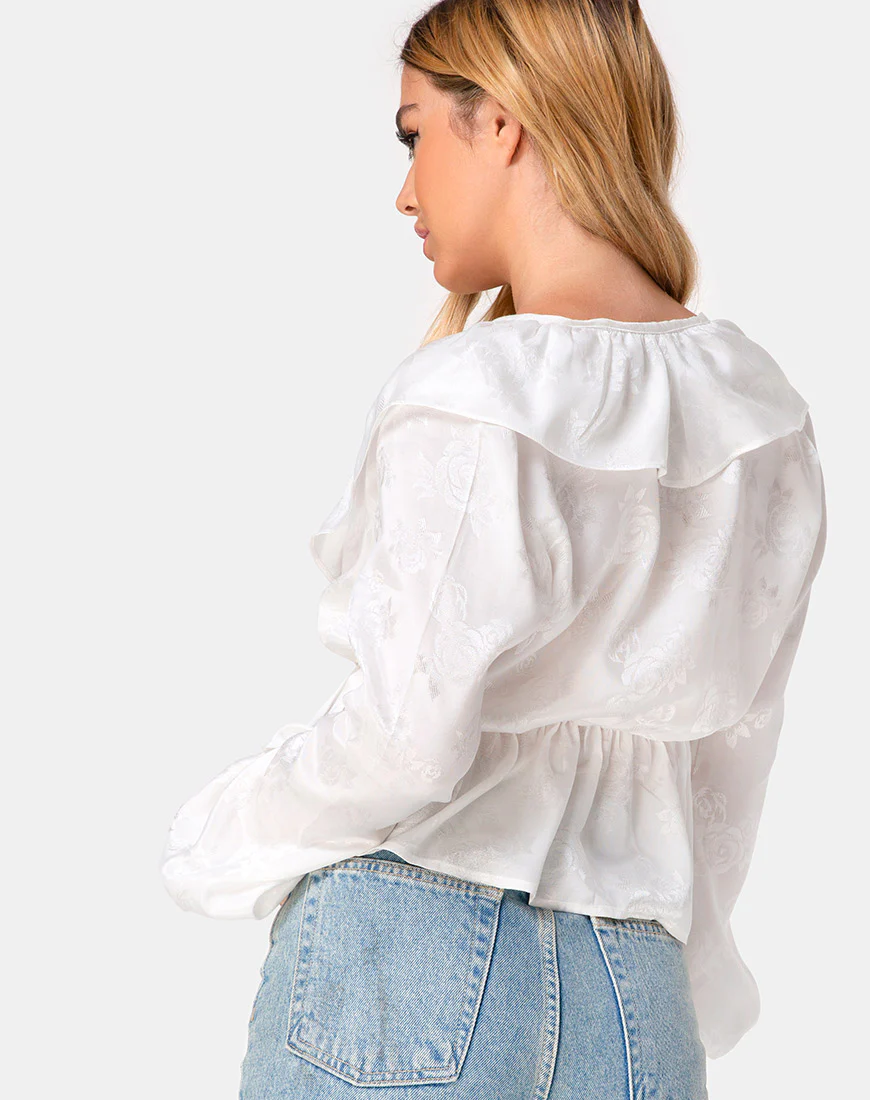 Diar Top in Satin Rose Ivory - Awmao