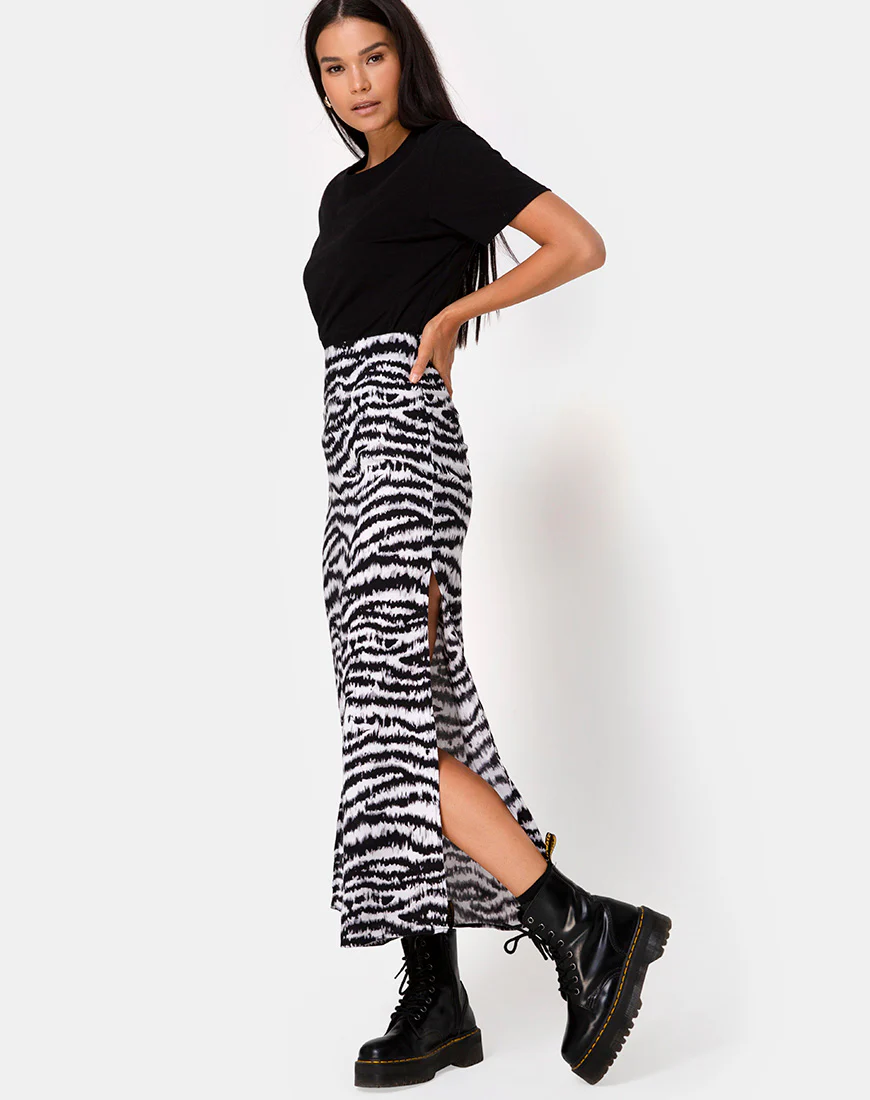 Tinxi Skirt in Animal Drip Grey - Awmao