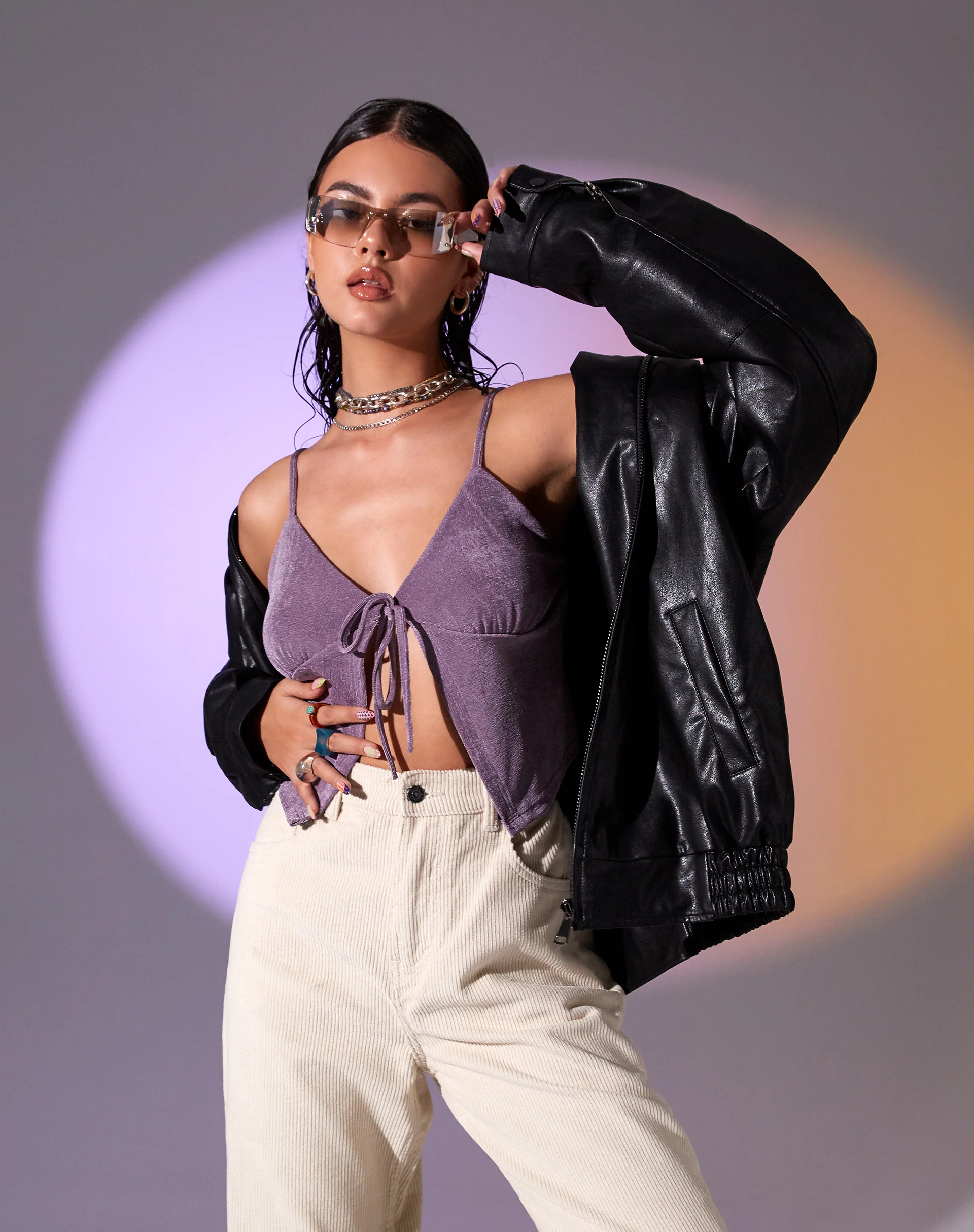 Rumak Cami Top in Crepe Lavender - Awmao